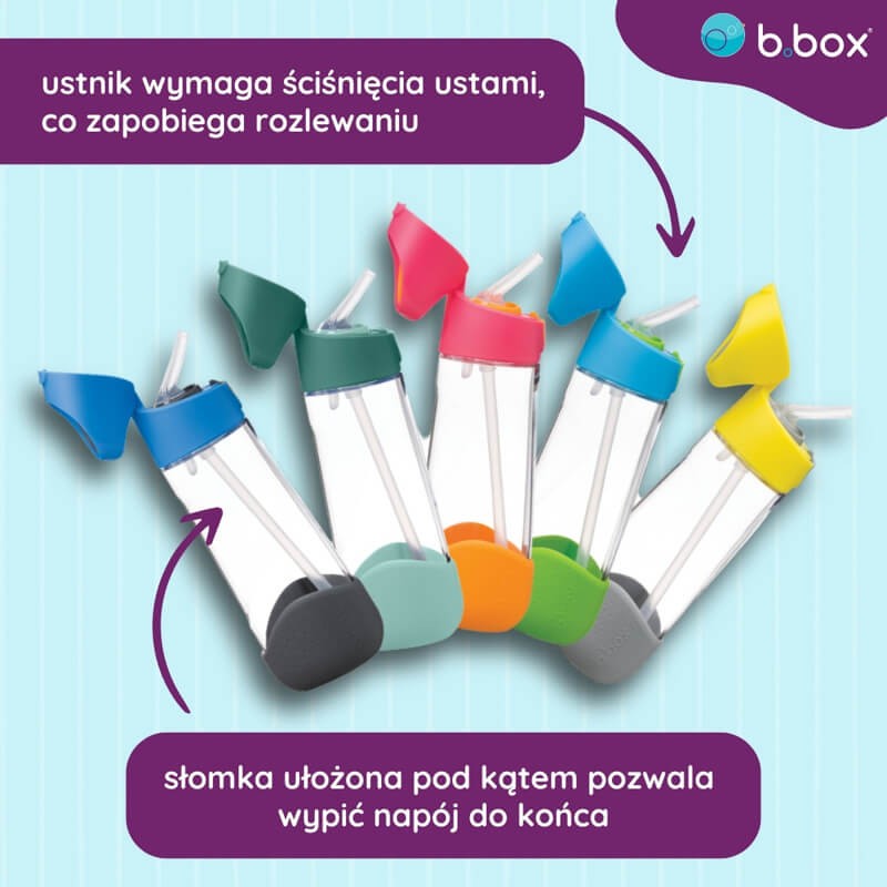 Tritanowa butelka ze słomką Blue Slate / b.box