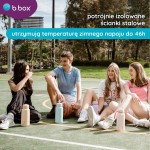 Butelka termiczna ze składanym ustnikiem, termos ze stali nierdzewnej - Lilac Love, 1l / b.box