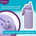 Butelka termiczna ze składanym ustnikiem, termos ze stali nierdzewnej - Lilac Love, 1l / b.box