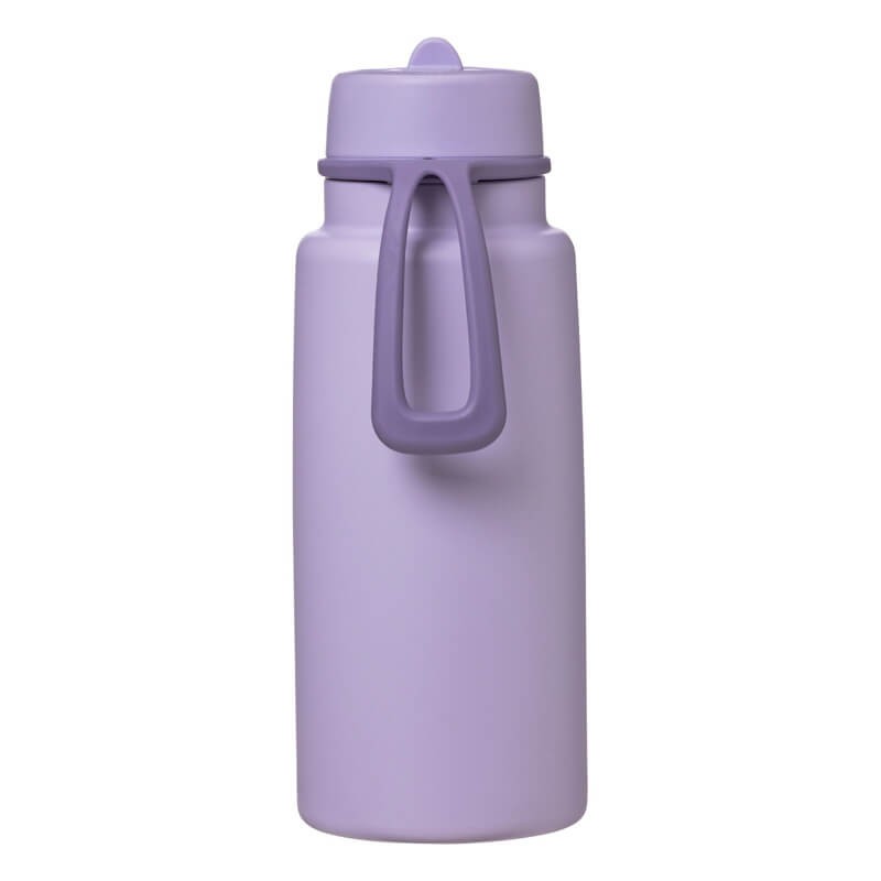 Butelka termiczna ze składanym ustnikiem, termos ze stali nierdzewnej - Lilac Love, 1l / b.box