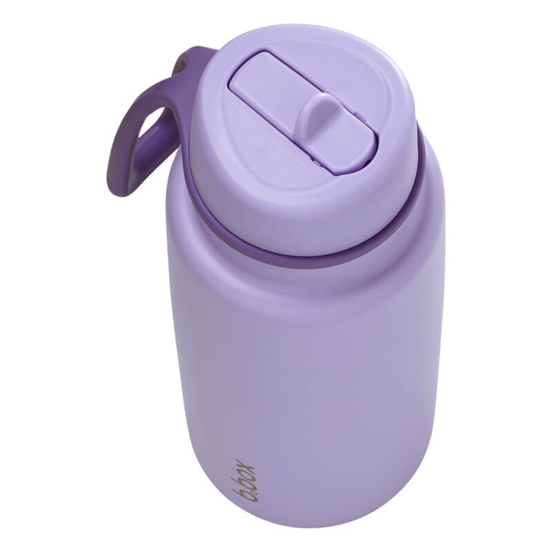 Butelka termiczna ze składanym ustnikiem, termos ze stali nierdzewnej - Lilac Love, 1l / b.box