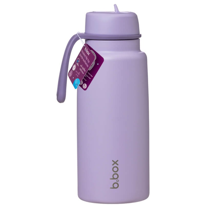 Butelka termiczna ze składanym ustnikiem, termos ze stali nierdzewnej - Lilac Love, 1l / b.box