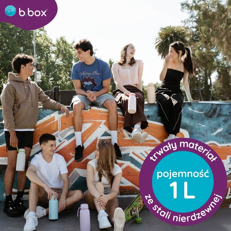 Butelka termiczna ze składanym ustnikiem, termos ze stali nierdzewnej - Lime Time, 1l / b.box