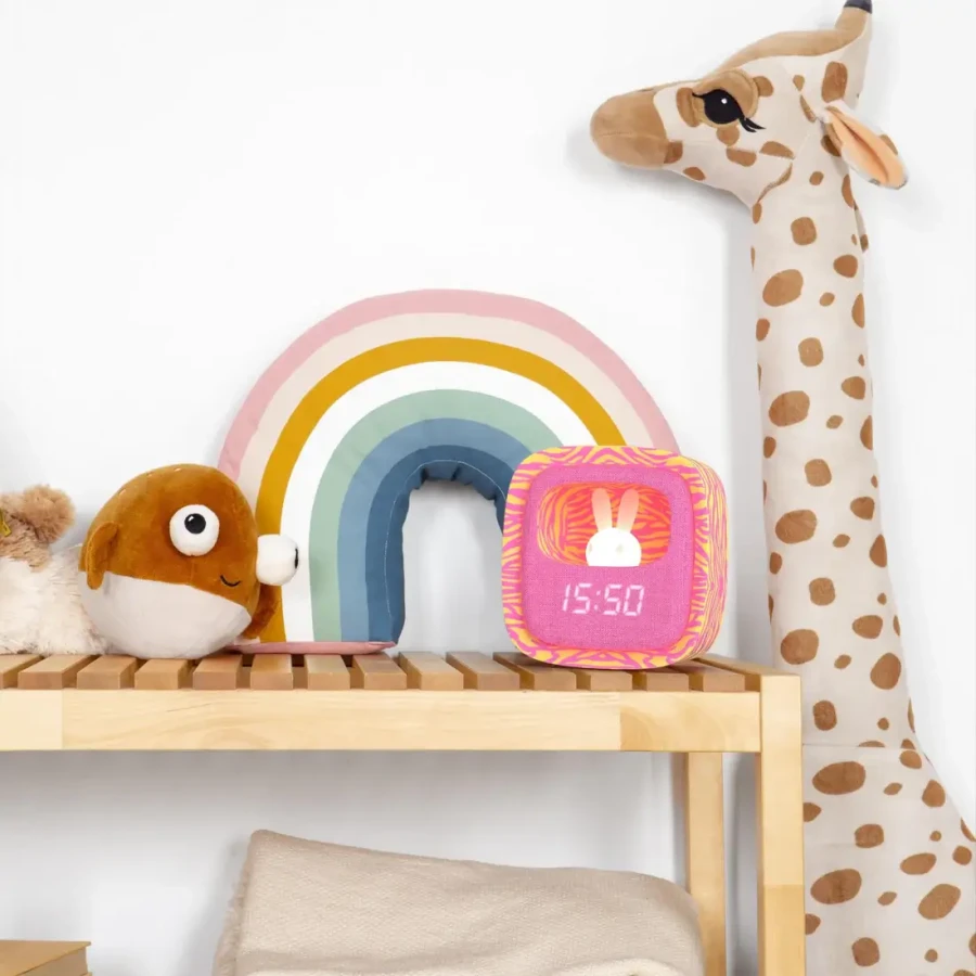 Budzik i lampka nocna Billy Clock - różowa zebra / MOB Paris