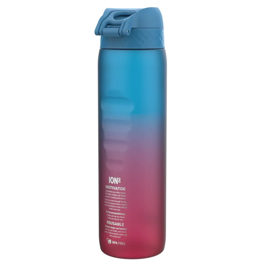 Butelka ION8 BPA Free 1l Gradient Blue, Pink Motivator / I8RF1000PBPMOT