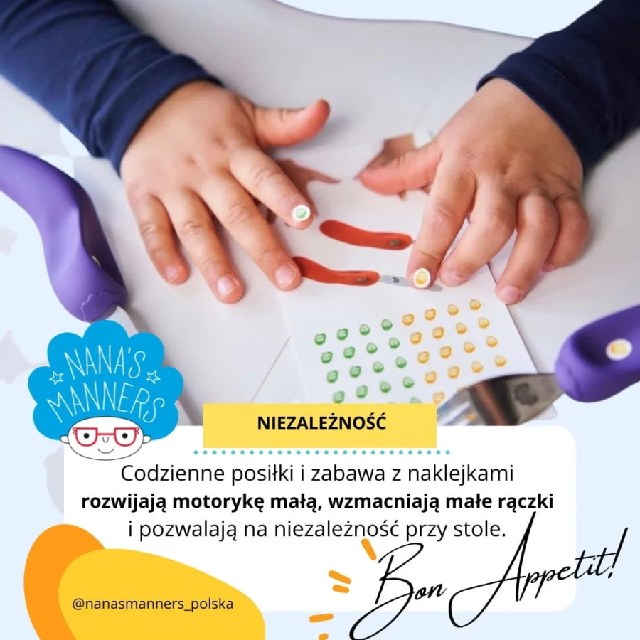 Sztućce kształtujące chwyt 3-9 lat, ETAP 3 - purple / Nanas Manners