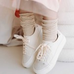 Marszczone skarpetki dla nastolatek i dorosłych - Balans, beżowe / Mama's Feet