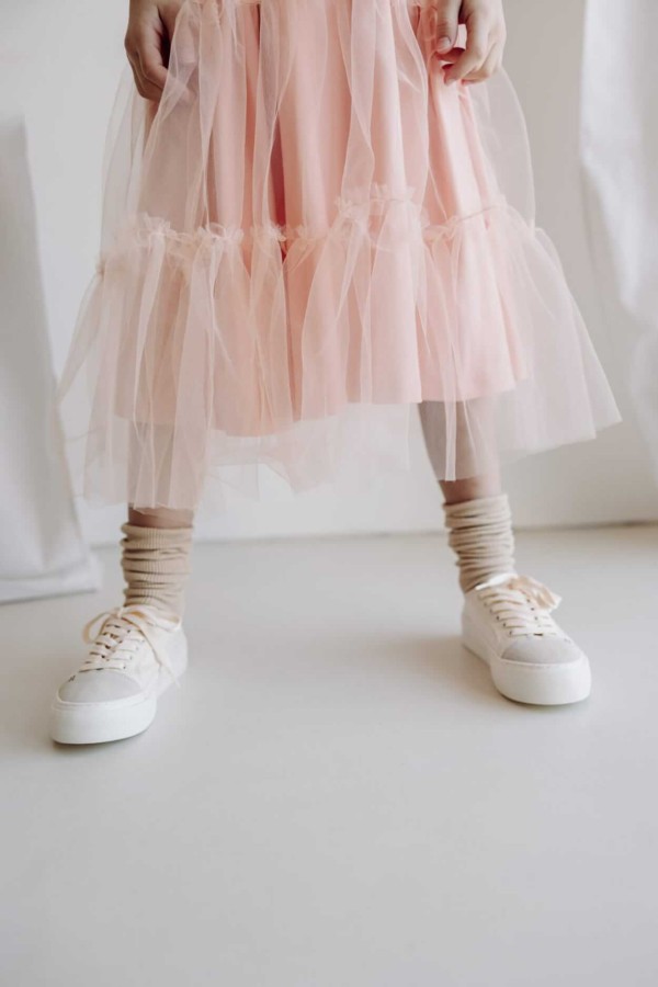 Marszczone skarpetki dla nastolatek i dorosłych - Balans, beżowe / Mama's Feet