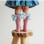 Podkolanówki z kokardką Mon Cheri - Różowe / Mama's Feet