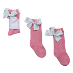 Podkolanówki z kokardką Mon Cheri - Różowe / Mama's Feet