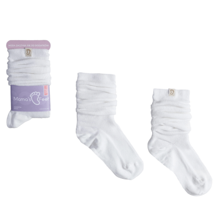 Marszczone skarpetki dla nastolatek i dorosłych - Balans, ecru / Mama's Feet