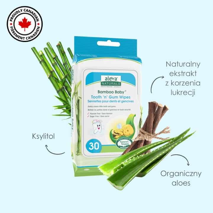 Bambusowe chusteczki do ząbków 30 szt. / Aleva