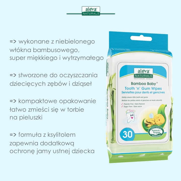 Bambusowe chusteczki do ząbków 30 szt. / Aleva