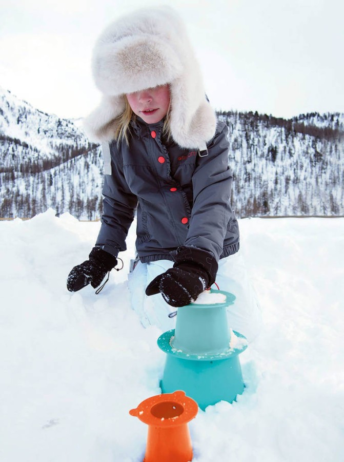 Zestaw 3 foremek do piasku Wieża Alto Cherry + Banana Pink / QUUT