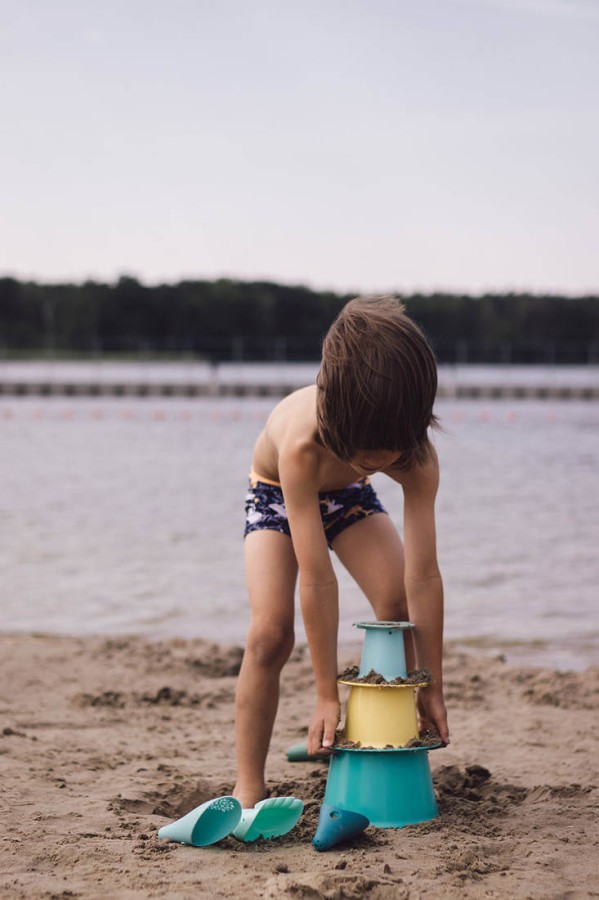 Zestaw 3 foremek do piasku Wieża Alto Lagoon Green + Banana Blue / QUUT