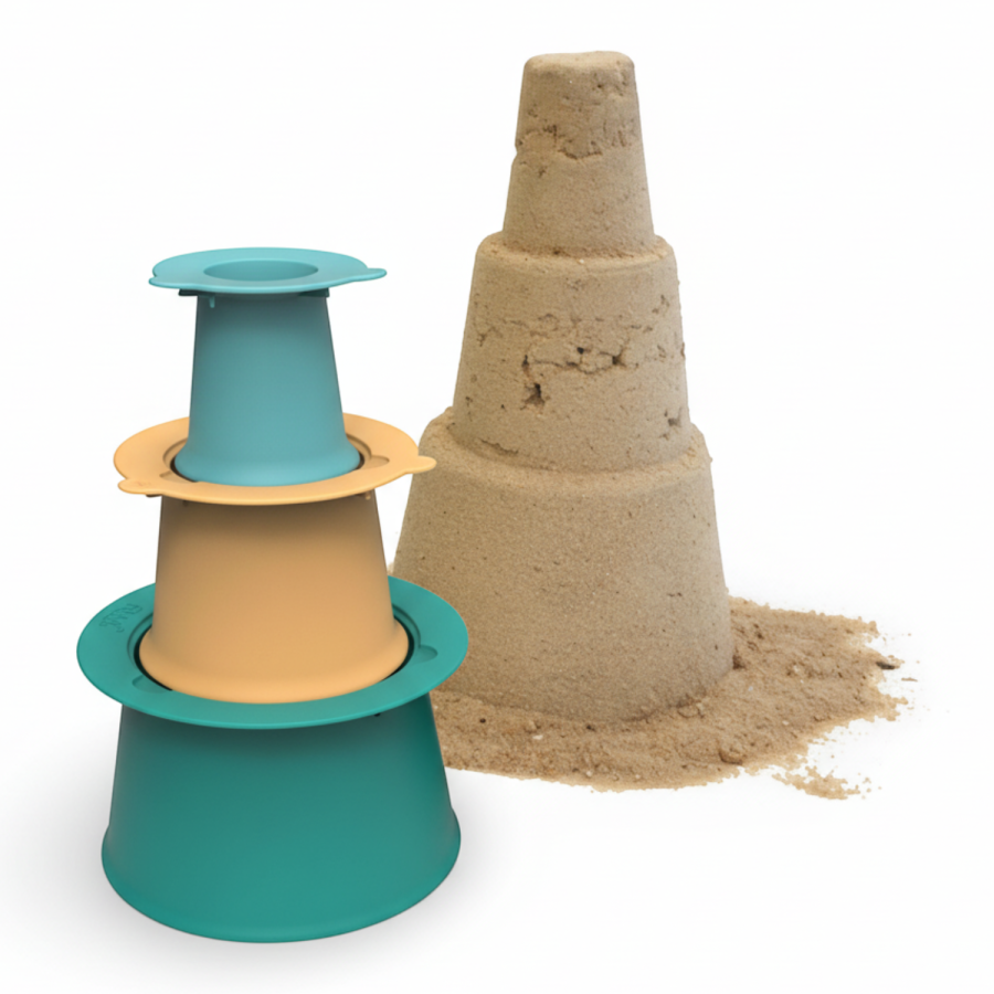 Zestaw 3 foremek do piasku Wieża Alto Lagoon Green + Banana Blue / QUUT