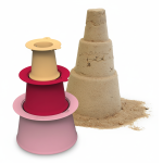 Zestaw 3 foremek do piasku Wieża Alto Cherry + Banana Pink / QUUT