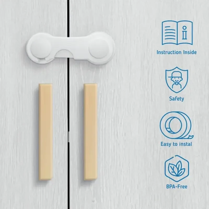 Blokada szaf i szuflad przed dziećmi na zatrzask, 10 szt. / SIPO