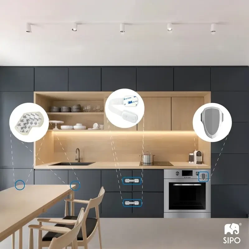 Zabezpieczenia szaf i szuflad przed otwarciem z regulacją, 6 szt. / SIPO