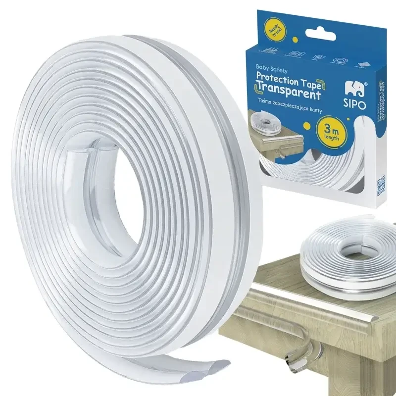 Taśma zabezpieczająca kanty narożniki mebli – Przeźroczysta, 4 szt. / SIPO