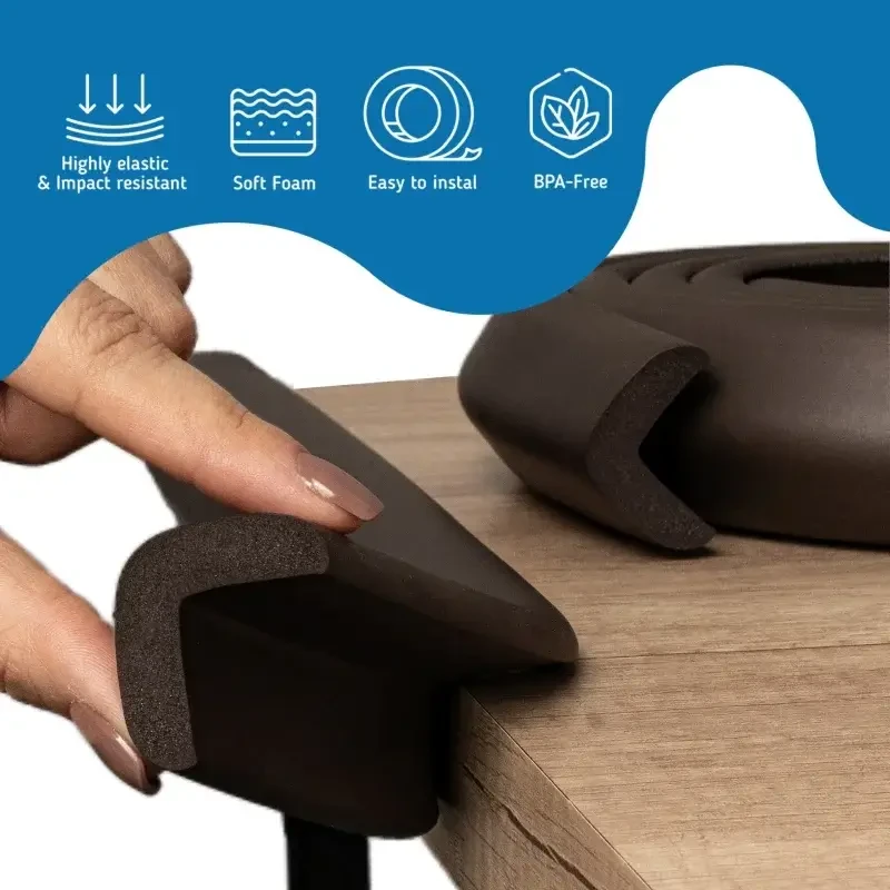 Piankowa taśma zabezpieczająca kanty i rogi mebli – Brązowa, 2m. / SIPO