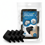 Piankowe zabezpieczenia narożników mebli – Czarne, 4 szt. / SIPO