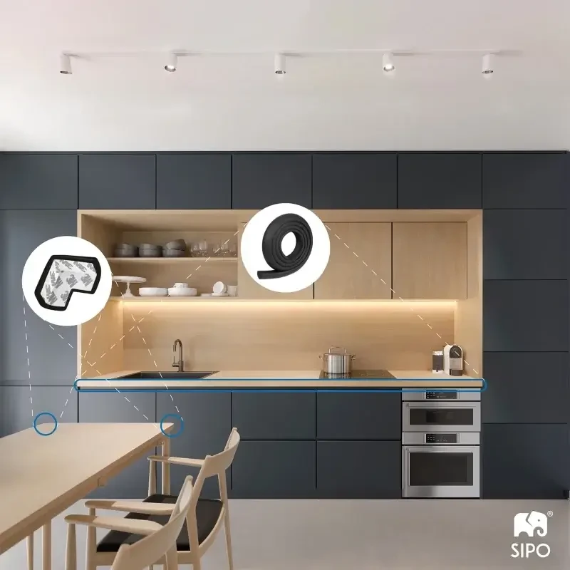 Piankowe zabezpieczenia narożników mebli – Czarne, 4 szt. / SIPO