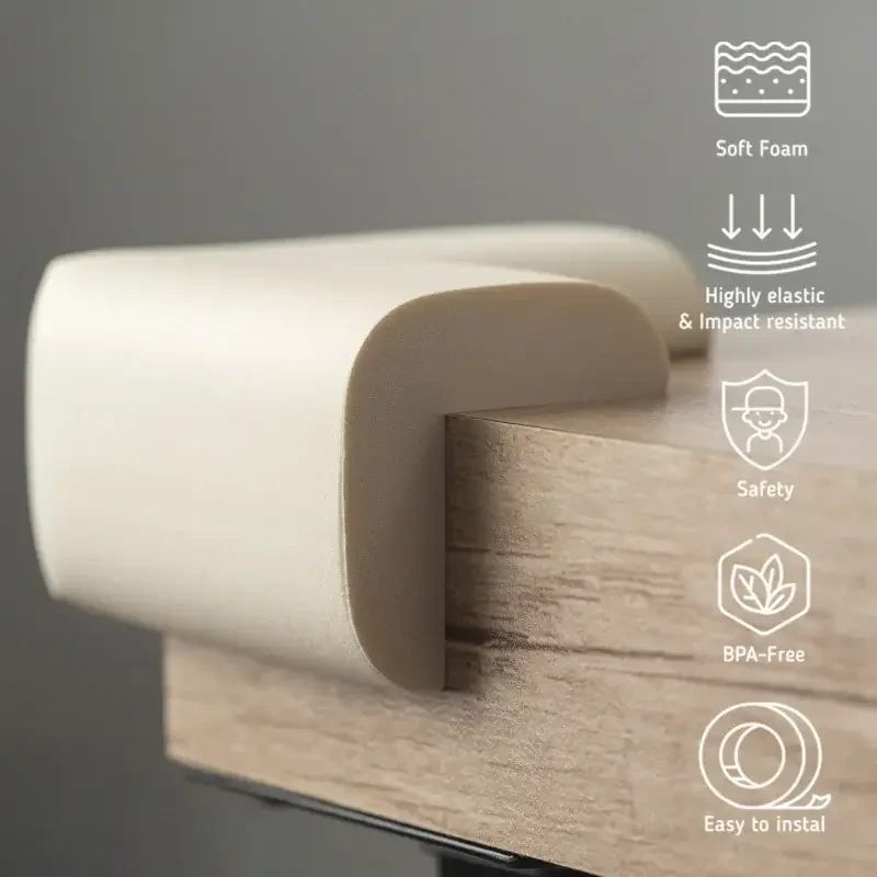 Piankowe zabezpieczenia narożników mebli – Kremowe, 4 szt. / SIPO