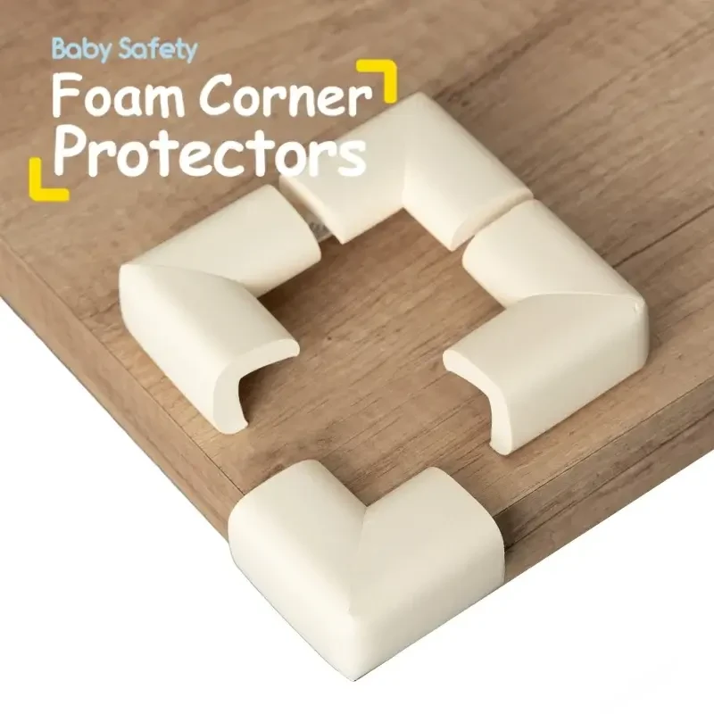 Piankowe zabezpieczenia narożników mebli – Kremowe, 4 szt. / SIPO