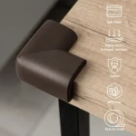 Piankowe zabezpieczenia narożników mebli – Brązowe, 4 szt. / SIPO