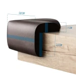 Piankowe zabezpieczenia narożników mebli – Brązowe, 4 szt. / SIPO