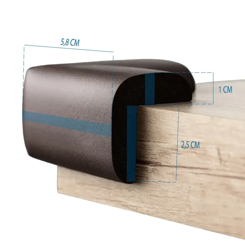 Piankowe zabezpieczenia narożników mebli – Brązowe, 4 szt. / SIPO