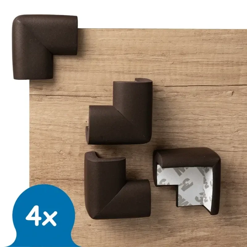 Piankowe zabezpieczenia narożników mebli – Brązowe, 4 szt. / SIPO
