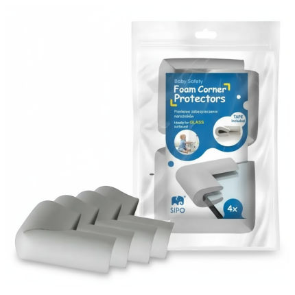 Piankowe zabezpieczenia szklanych blatów stołu, mebli – Szare, 4 szt. / SIPO