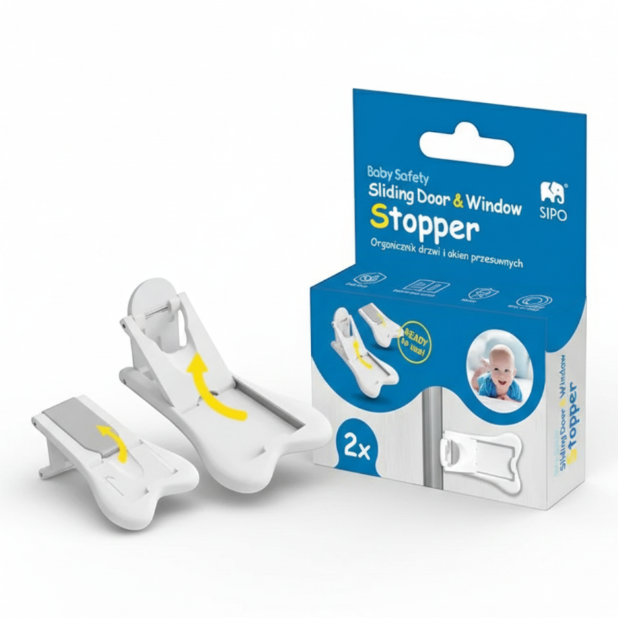 Zabezpieczenie blokada szaf drzwi przesuwnych, 2 szt. / SIPO