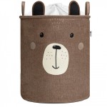 Zamykany kosz na ściągacz do przechowywania zabawek PREMIUM - Brązowy Miś / SIPO