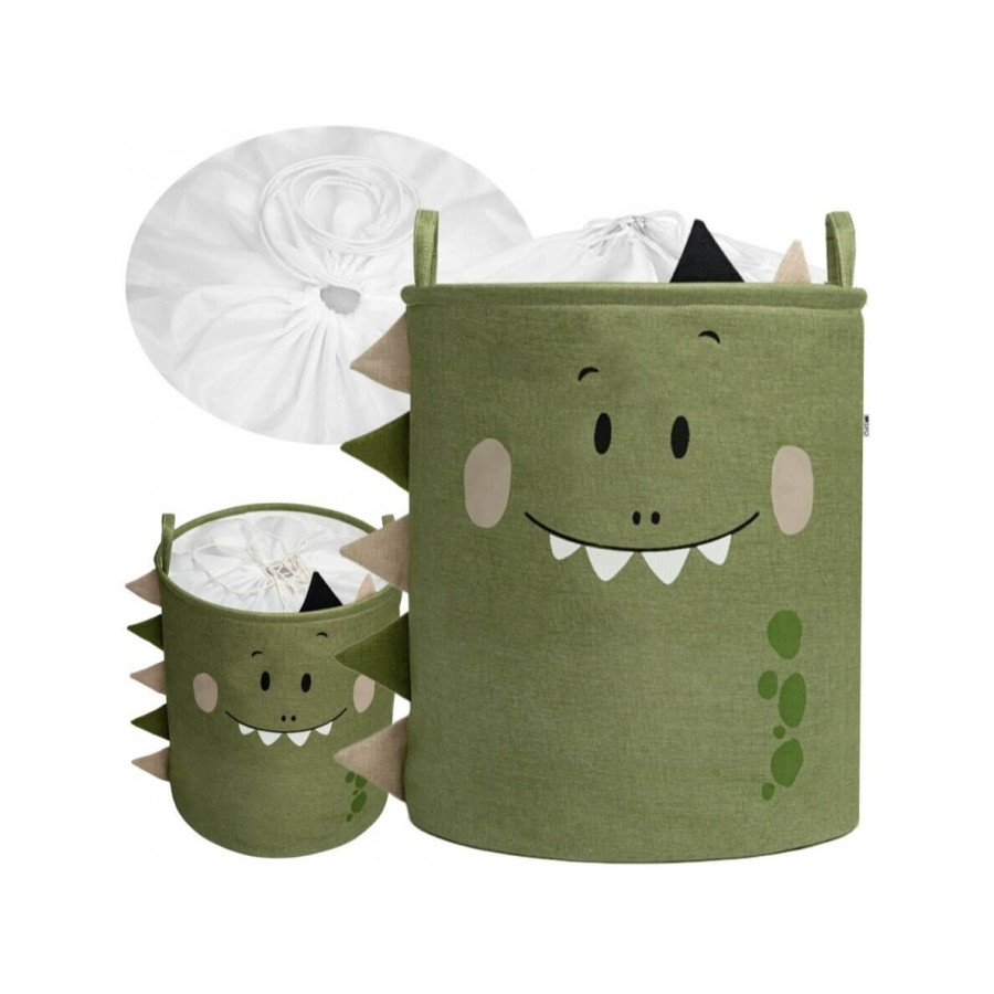 Zamykany kosz na ściągacz do przechowywania zabawek PREMIUM - Dinozaur / SIPO