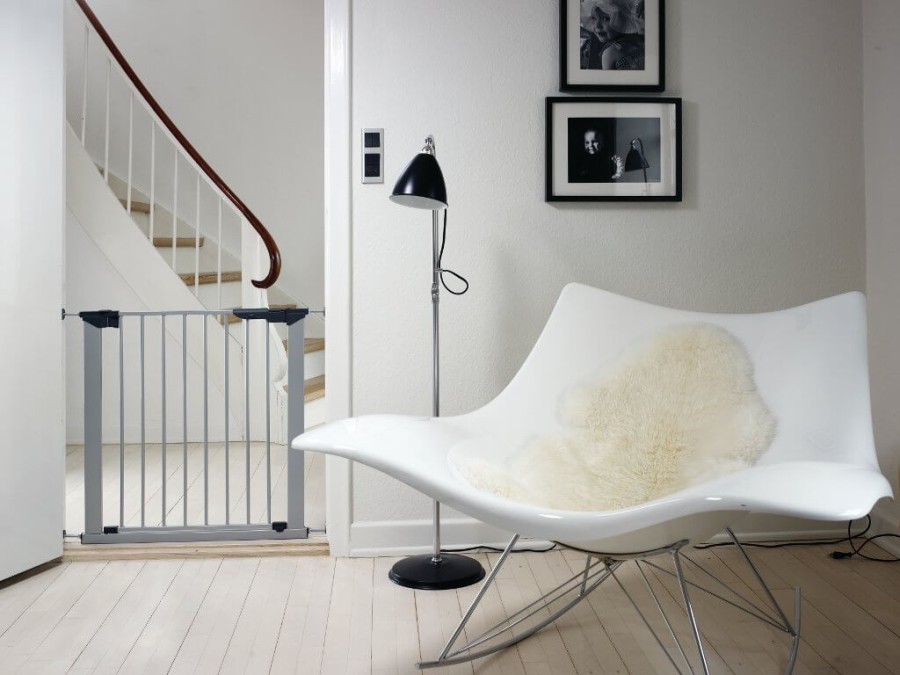 Bramka ochronna PREMIER + 2 rozszerzenia - srebrna / Baby Dan