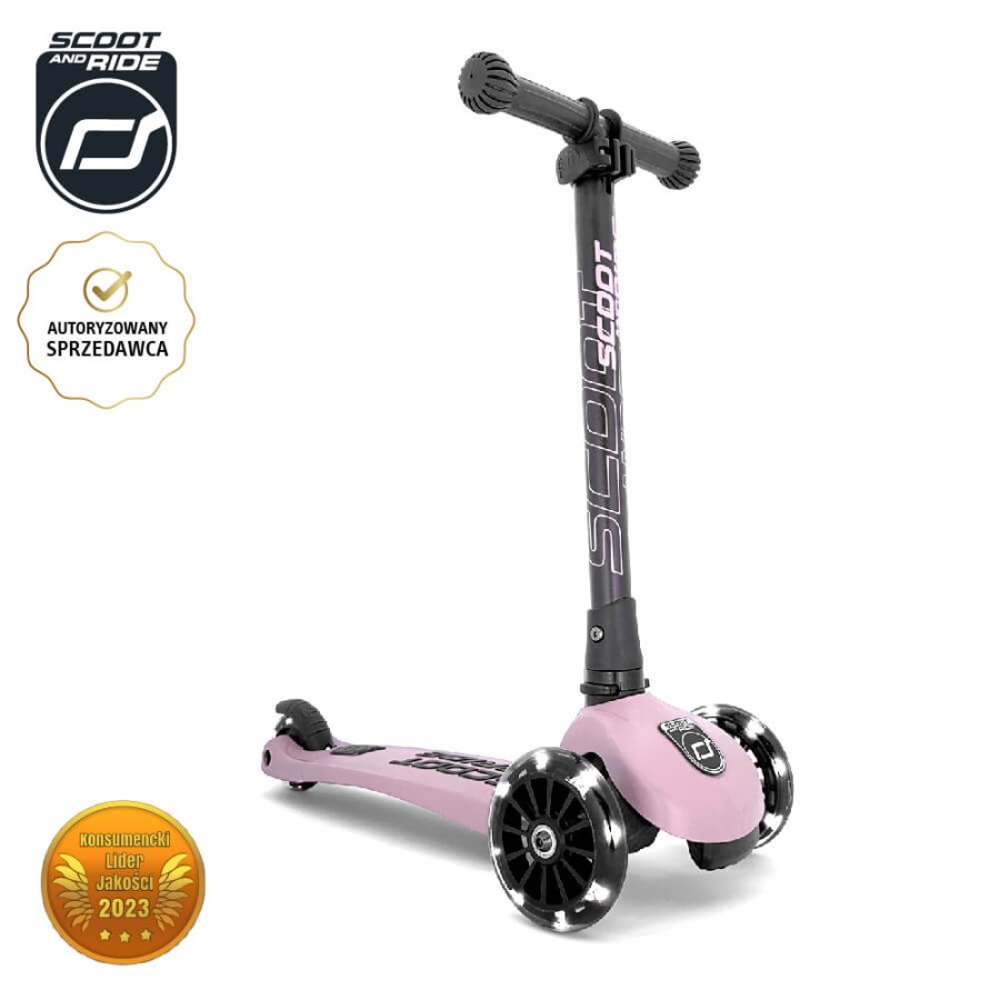 Highwaykick 3 LED Hulajnoga składana ze świecącymi kółkami 3+ Rose / Scootandride