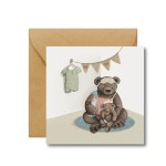 Kartka okolicznościowa na narodziny MAMA BEAR / Hi Little