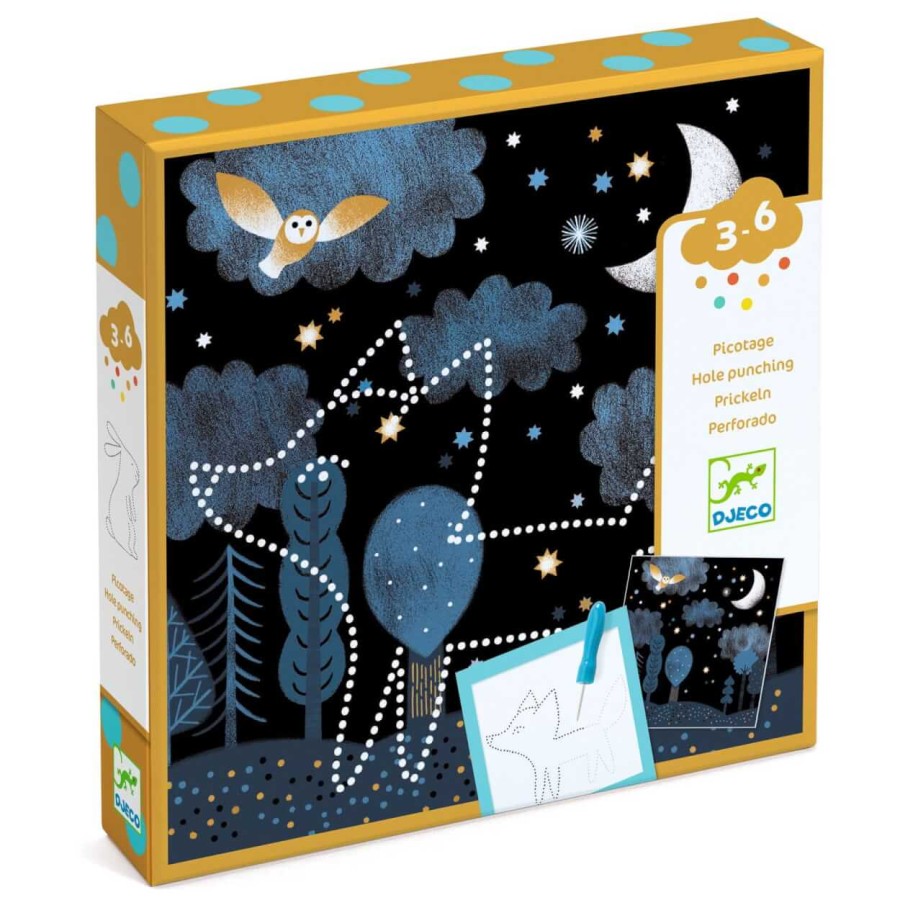 Zestaw artystyczny nakłuwanie - LAS NOCĄ 3+ / Djeco