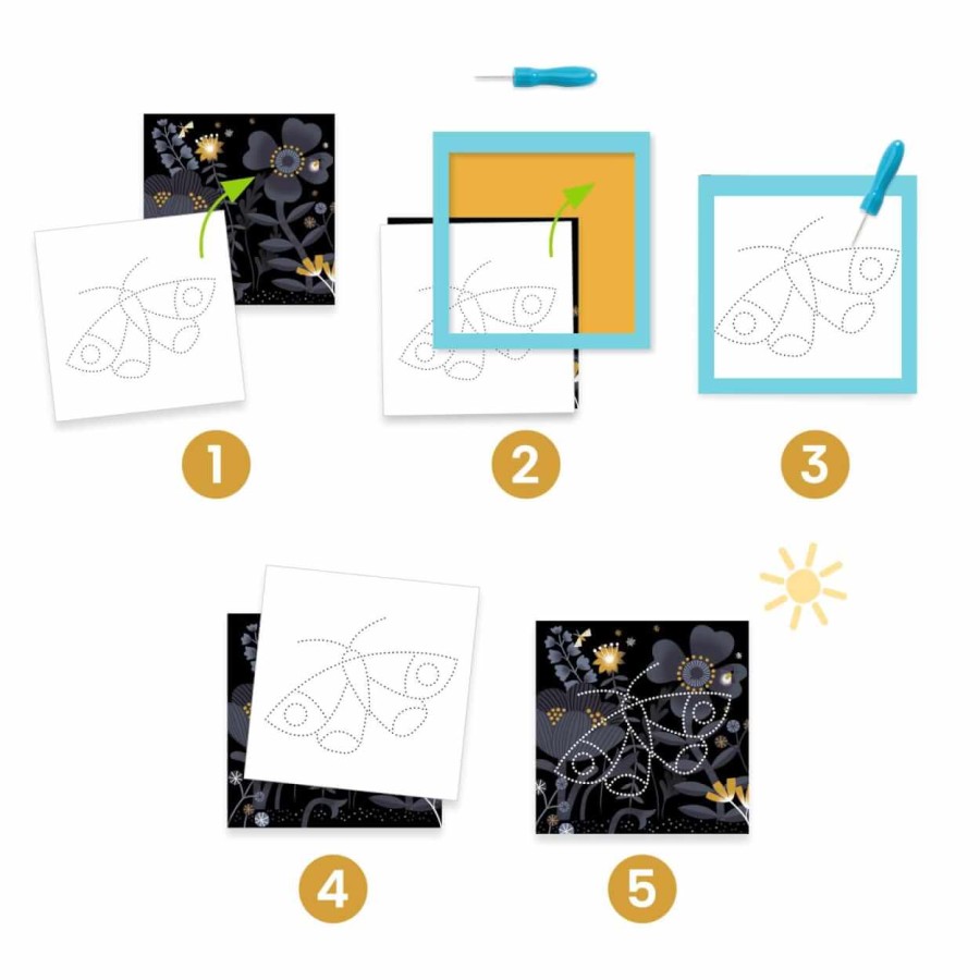 Zestaw artystyczny nakłuwanie - LAS NOCĄ 3+ / Djeco