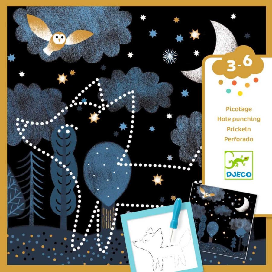 Zestaw artystyczny nakłuwanie - LAS NOCĄ 3+ / Djeco