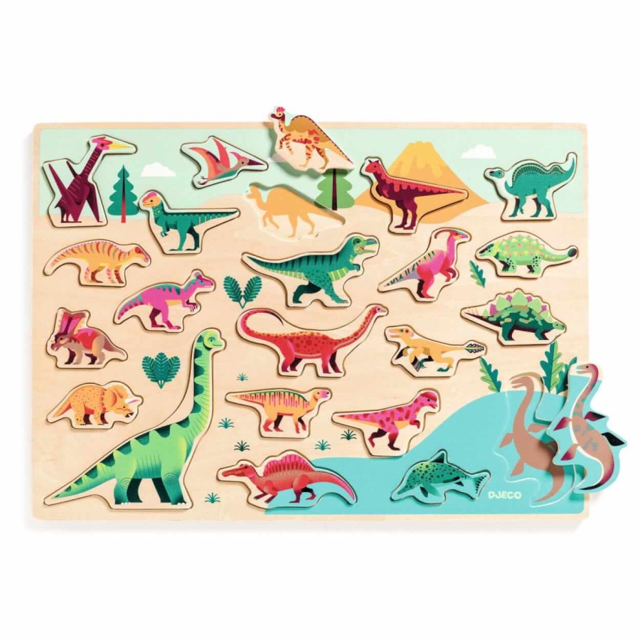 Drewniana łamigłówka DINOZAURY 2+ / Djeco
