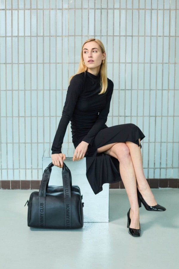 Torba do wózka Mommy Club Vegan Leather Black / Childhome