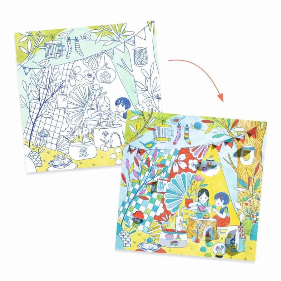 Kolorowanki z okienkami NINA 5+ / Djeco