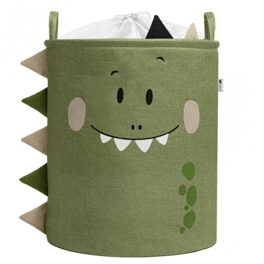 Zamykany kosz na ściągacz do przechowywania zabawek PREMIUM - Dinozaur