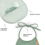 Śliniak z kieszonką Tiny Happy Clouds - Green, 2 szt. / Done by Deer