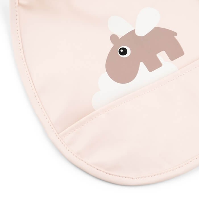 Śliniak z kieszonką Tiny Happy Clouds - Powder, 2 szt. / Done by Deer