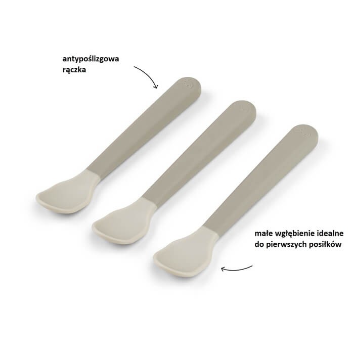 Łyżeczki dla niemowląt Easy-grip - Sand, 3 szt. / Done by Deer